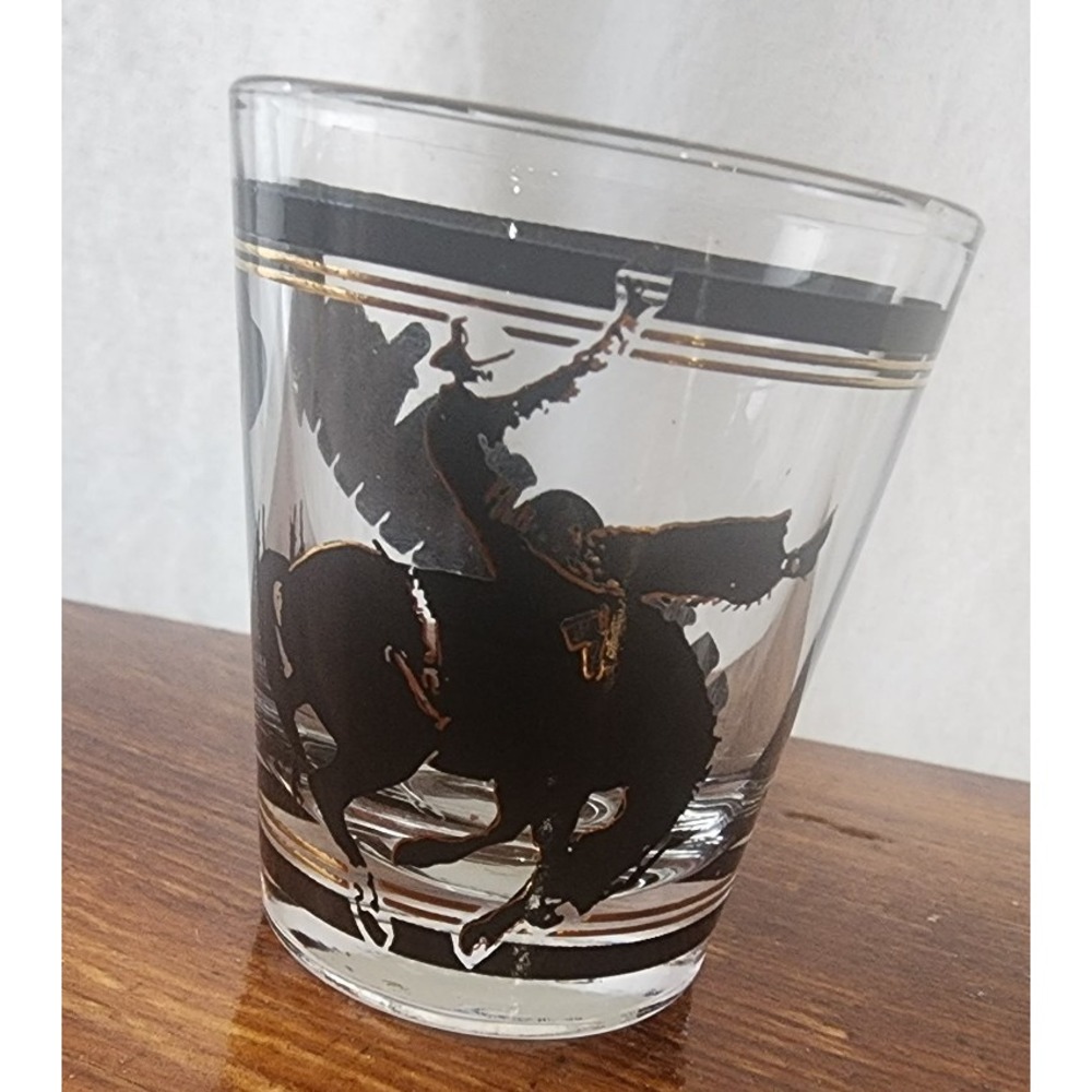 Vintage Wyoming Bucking Bronco shot glass‎